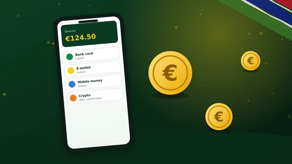 Phone showing an account balance beside gold coins