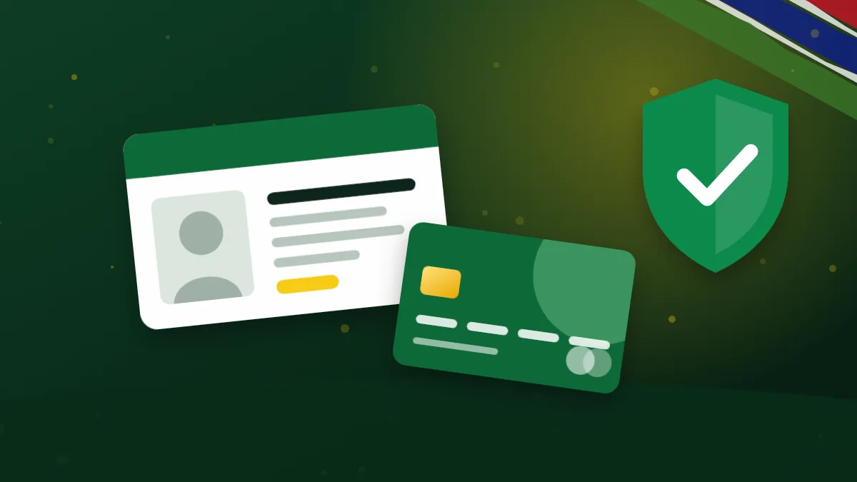 Identity card, bank card and a green security shield